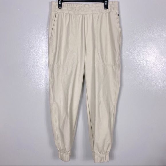 Calia faux leather jogger high rise Ivory color - Picture 2 of 9